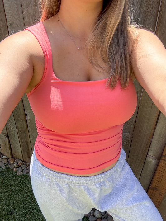 Sandy Shoulders Tank - Cherry Limeade