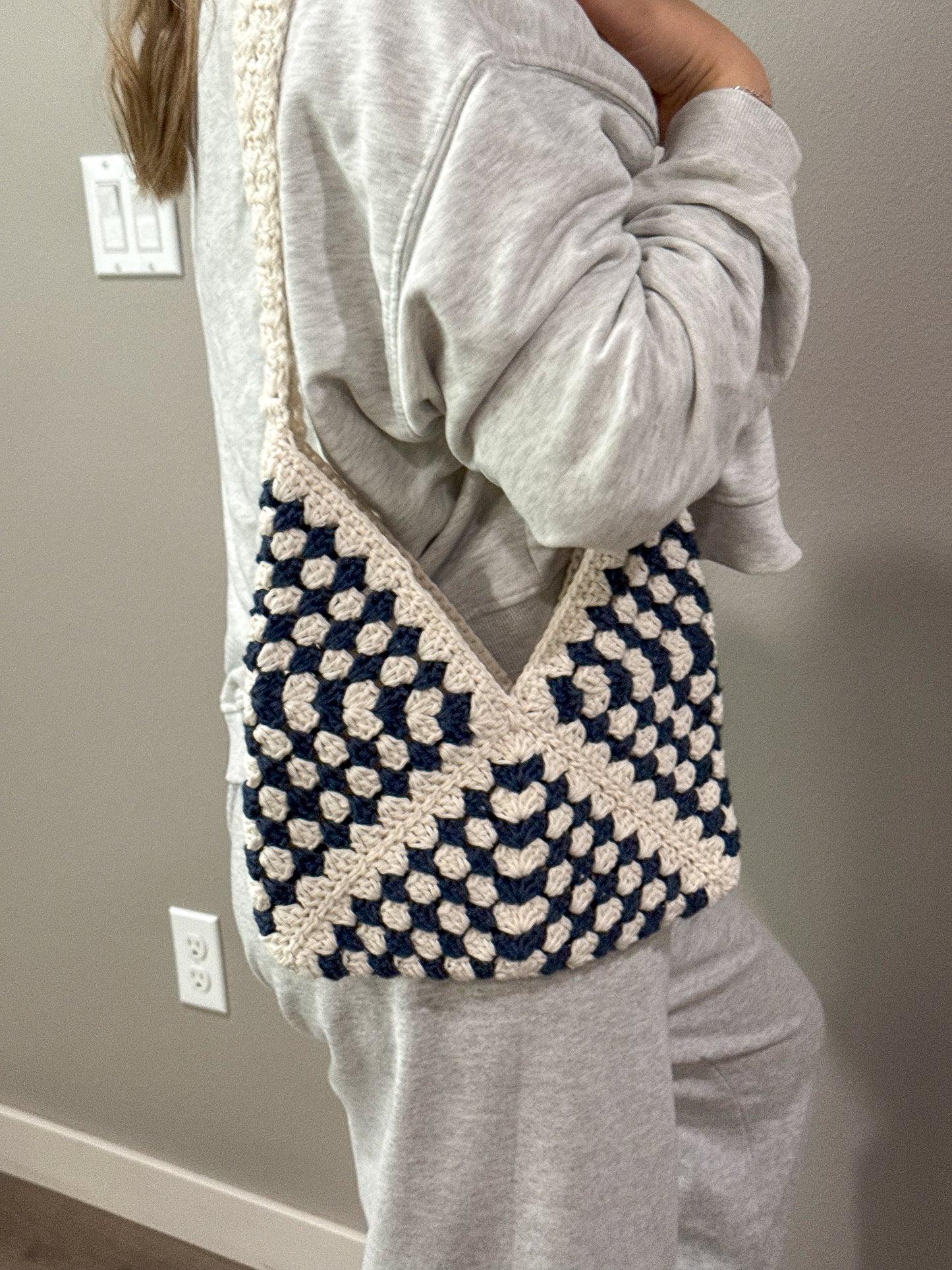 Dark Blue Crochet Purse