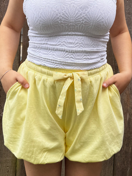 Perfect Bubble Hem Shorts - Lemon