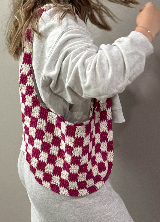 Checkered Crochet Bag