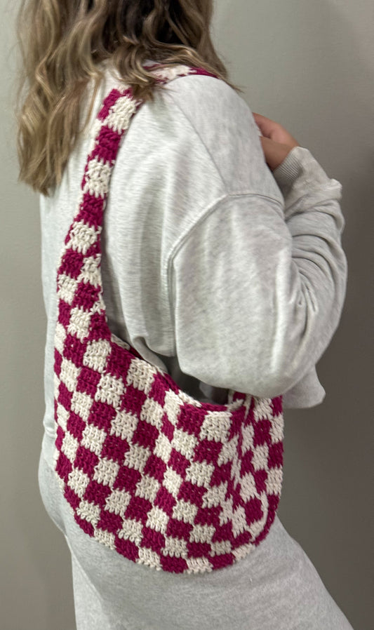 Checkered Crochet Bag