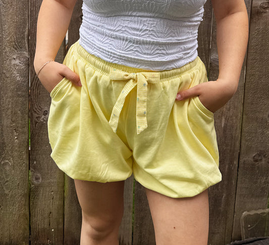Perfect Bubble Hem Shorts - Lemon